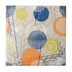 Abstracte kleurrijke polka dot tegeltje