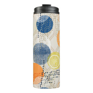 Abstracte kleurrijke polka dot thermosbeker