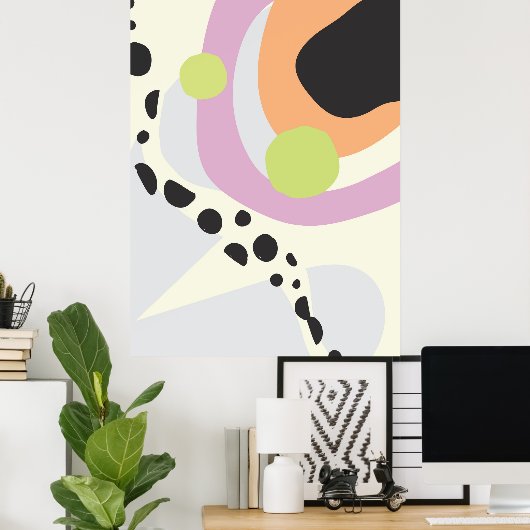 Abstracte Kleurrijke Preppy Art Poster (Thuiskantoor)