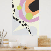 Abstracte Kleurrijke Preppy Art Poster (Keuken)