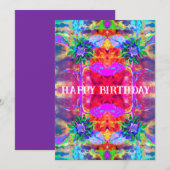 Abstracte kleurrijke psychedelische chakra zonnebl feestdagenkaart (Voorkant / Achterkant)