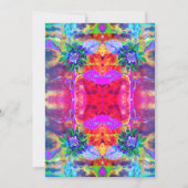Abstracte kleurrijke psychedelische chakra zonnebl feestdagenkaart (Voorkant)
