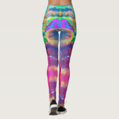 Abstracte kleurrijke psychedelische chakra zonnebl leggings (Achterkant)