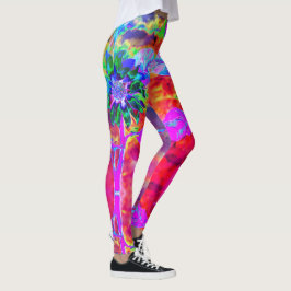 Abstracte kleurrijke psychedelische chakra zonnebl leggings
