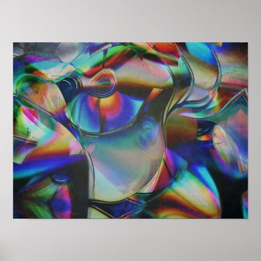 Abstracte Kleurrijke Reflecties Poster (Voorkant)