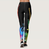 Abstracte kleurrijke regenboog lavalamp leggings (Achterkant)