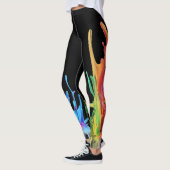 Abstracte kleurrijke regenboog lavalamp leggings (Links)