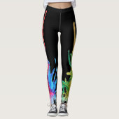 Abstracte kleurrijke regenboog lavalamp leggings (Voorkant)
