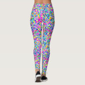 Abstracte Kleurrijke Regenboog Stippen Waterverf P Leggings (Achterkant)