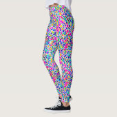 Abstracte Kleurrijke Regenboog Stippen Waterverf P Leggings (Links)