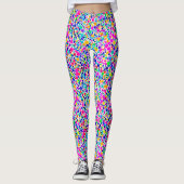Abstracte Kleurrijke Regenboog Stippen Waterverf P Leggings (Voorkant)