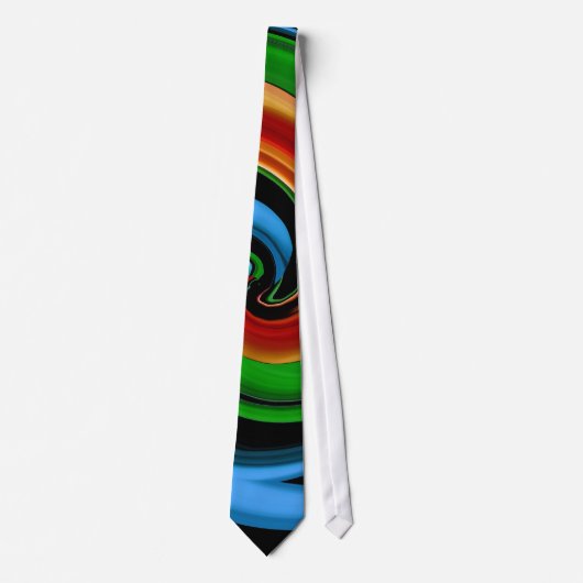 Abstracte Kleurrijke Regenboog Swirl Stropdas (Voorkant)