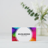Abstracte Kleurrijke Regenboog Tie Dye Visitekaart Visitekaartje (Staand voorkant)