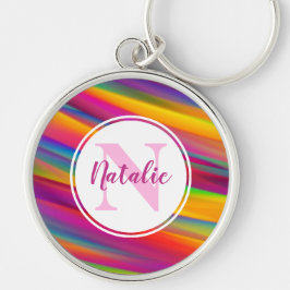 Abstracte kleurrijke regenbooggradiënt Naam Monogr Sleutelhanger