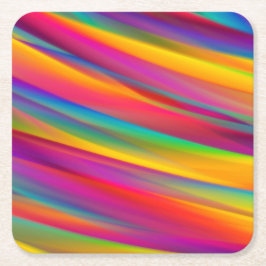 Abstracte kleurrijke regenbooggradiënt ronde kartonnen onderzetter