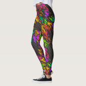 Abstracte kleurrijke regenbooglaserlichten op donk leggings (Links)