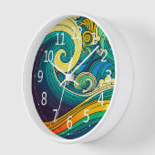 Abstracte kleurrijke Retro 70s Hippie Waves Artwor (Hoek)