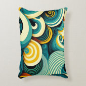 Abstracte kleurrijke Retro 70s Hippie Waves Artwor Accent Kussen (Voorkant(Verticaal))