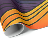 Abstracte kleurrijke Retro 70s Hippie Waves Artwor Cadeaupapier (Rol Hoek)