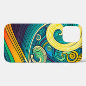 Abstracte kleurrijke Retro 70s Hippie Waves Artwor Case-Mate iPhone Case (Achterkant (horizontaal))