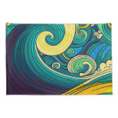 Abstracte kleurrijke Retro 70s Hippie Waves Artwor Kussensloop (Achterkant-Rechts)
