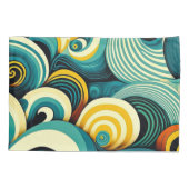 Abstracte kleurrijke Retro 70s Hippie Waves Artwor Kussensloop (Achterkant-Links)