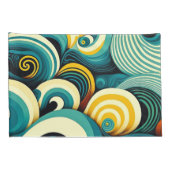 Abstracte kleurrijke Retro 70s Hippie Waves Artwor Kussensloop (Achterkant-Rechts)
