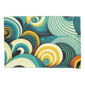 Abstracte kleurrijke Retro 70s Hippie Waves Artwor Kussensloop (Voorkant-Links)