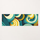 Abstracte kleurrijke Retro 70s Hippie Waves Artwor Yogamat (Achterkant (horizontaal))