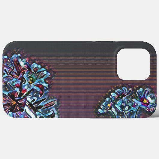 Abstracte kleurrijke retro flower iPhone case (Achterkant (horizontaal))