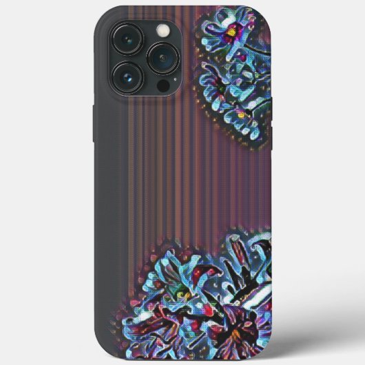 Abstracte kleurrijke retro flower iPhone case (Achterkant)