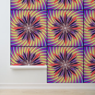 Abstracte kleurrijke Retro Geometrische Mandala Ku Behang