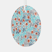 Abstracte Kleurrijke Rozen: Bloemen Glas Ornament (Voorkant links)