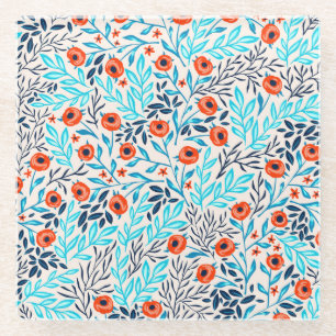 Abstracte Kleurrijke Rozen: Bloemen Glazen Onderzetter