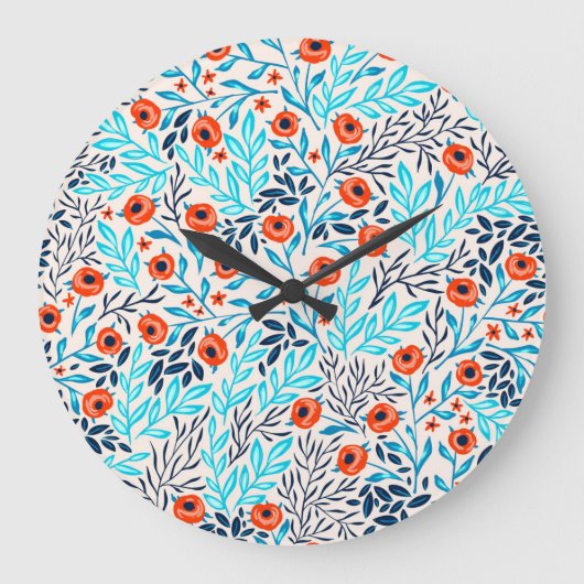 Abstracte Kleurrijke Rozen: Bloemen Grote Klok (Voorkant)