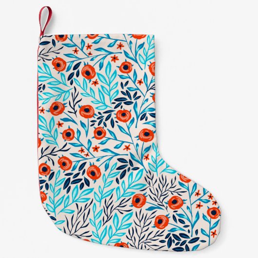 Abstracte Kleurrijke Rozen:  Bloemen Kleine Kerstsok (Voorkant)