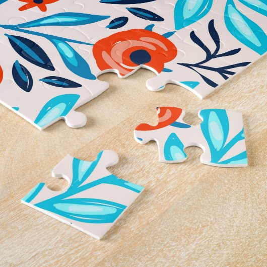 Abstracte Kleurrijke Rozen: Bloemen Legpuzzel (Zijkant)