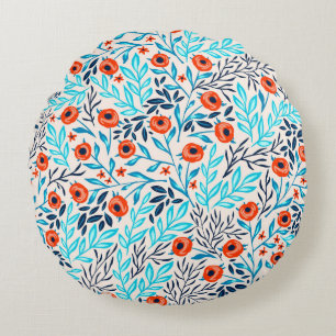 Abstracte Kleurrijke Rozen:  Bloemen Rond Kussen