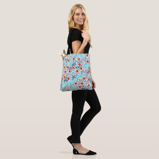 Abstracte Kleurrijke Rozen:  Bloemen Tote Bag (Op model)