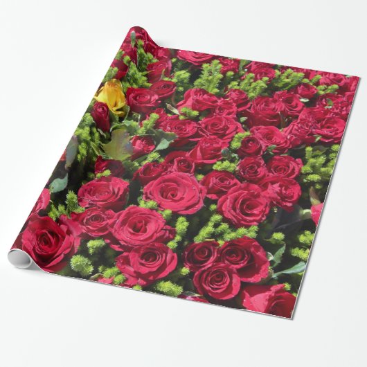 Abstracte kleurrijke Rozen Garden Elegant Floral Cadeaupapier (Uitgerold)