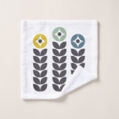 Abstracte kleurrijke Scandinavische bloemen Bad Handdoek (Wasdoekje)