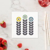 Abstracte kleurrijke Scandinavische bloemen Servet (Insitu)