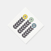 Abstracte kleurrijke Scandinavische bloemen Servet (Hoek)