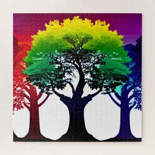 Abstracte Kleurrijke Spectrums van Herfstbomen Legpuzzel (Horizontaal)