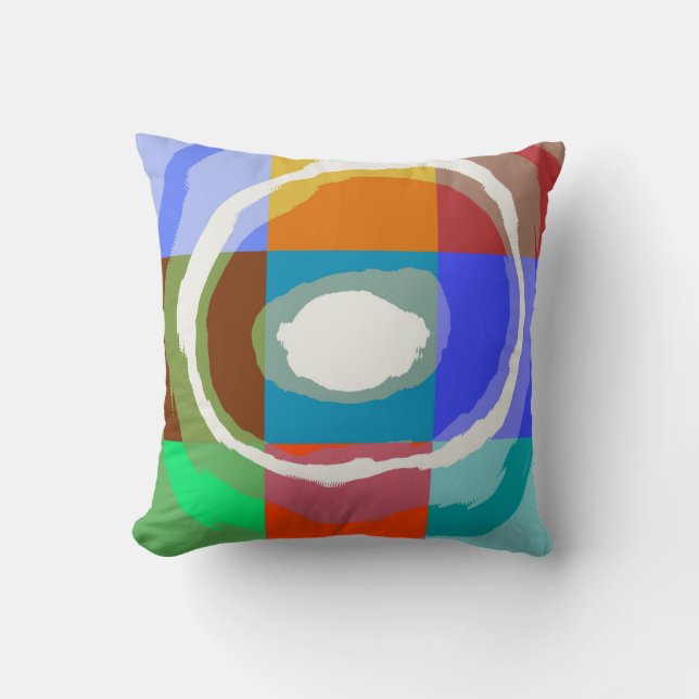 Abstracte kleurrijke spiraal kussen (Voorkant)