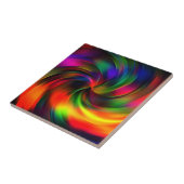 Abstracte kleurrijke spirale lichtgolven - Neon Tegeltje (Zijkant)