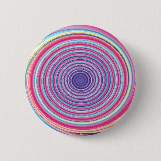 Abstracte, kleurrijke, SPIRALE OPTISCHE ILLUSIE Ronde Button 5,7 Cm (Voorkant)