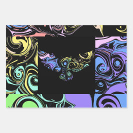 Abstracte kleurrijke spiralen inpakpapier vel