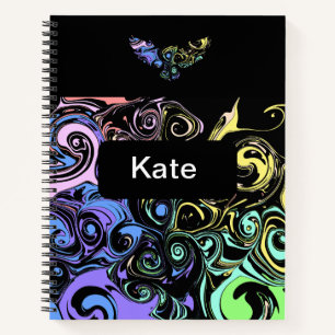 Abstracte kleurrijke spiralen notitieboek