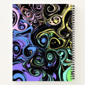 Abstracte kleurrijke spiralen notitieboek (Achterkant)